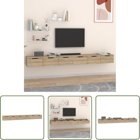 Maison Exclusive Wandschränke 2 Stk. Sonoma-Eiche 102x30x20 cm