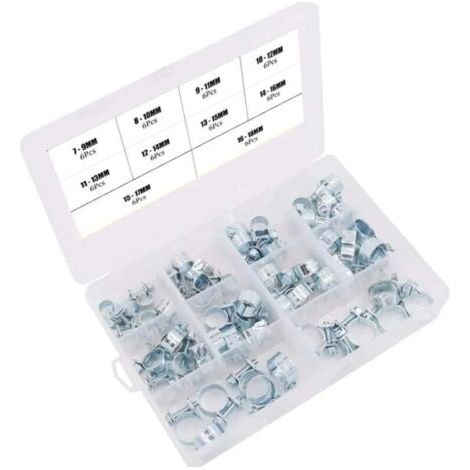 Sollbry Lot de 60 mini colliers de serrage pour tuyau à essence diesel 10 tailles (1/4)
