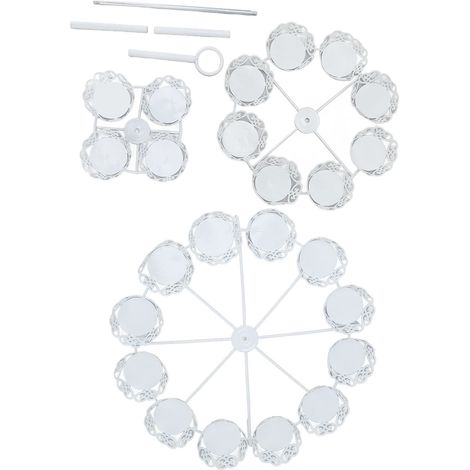 Présentoir à cupcakes pour 24 cupcakes, présentoir à pâtisseries à 3 étages en fer, support de présentation pour desserts, idéal pour les fêtes. (1/5)
