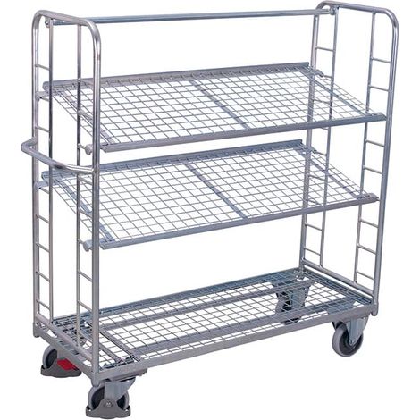 VARIOfit Etagenwagen mit 3 Drahtgitterböden verzinkt 1.650 x 650 mm (1/2)