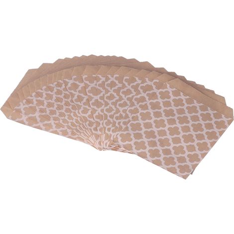50 sachets en papier kraft décoratifs jetables et sûrs pour bonbons, motif fleur de prunier (B) (1/5)