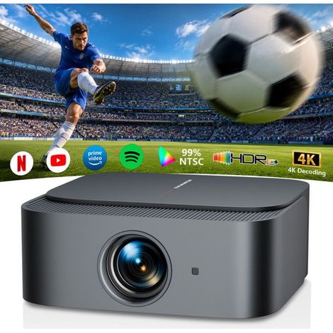 4K Beamer【Offiziell Netflix & Focus Elektronik】25000 Lumen 1080P WiFi Bluetooth Projektor mit YouTube/Prime Video