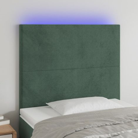 Tête de lit à LED Vert foncé 80x5x118/128 cm Velours vidaXL