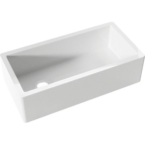 Évier céramique ESSEX 91x45,6cm, blanc (1/2)