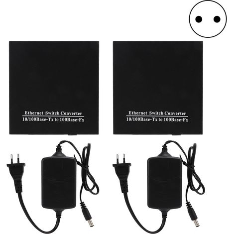 100M 1 Optique 8 Électrique Fibre Optique Transceiver A B Qualité Opérateur Convertisseur Fibre Unique 100‑240V Prise UE (1/5)