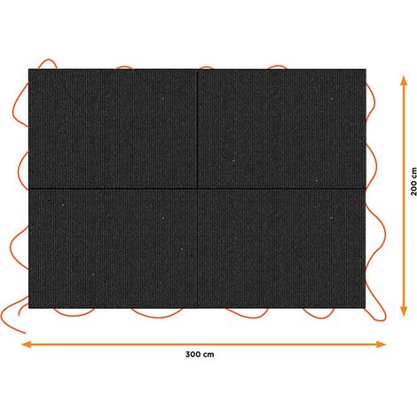 Bâche Noire Pour Remorque, Dimensions: 3x4m. Black Decker (1/2)