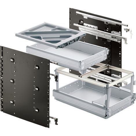 Schnellmontage Container-Set 404 x 730, Aluminium Optik (1/5)