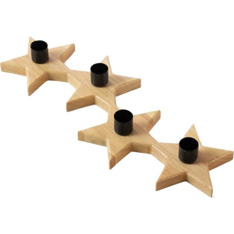 Sternförmiger Kerzenhalter, aus Kautschukholz