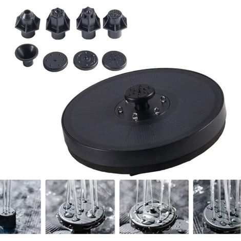 Fontaine Solaire Pompe Flottant avec LED Flottante avec 6 Fontaines Style à eau Pompe 4 en 1 Flottante Autoportante pour Bassin D'oiseaux, Aquarium, étang, Décoration de Jardin 7V 3W-Fei Yu (1/5)