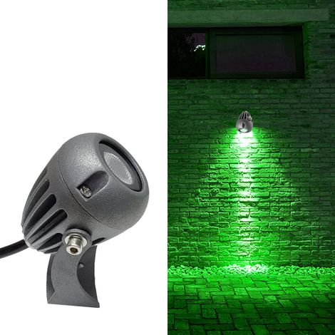 (9W-vert) Projecteur LED extérieur pour jardin, aménagement paysager, hôtel, maison, éclairage RGB blanc chaud/froid, 220 V, applique murale IP67 étanche (1/5)