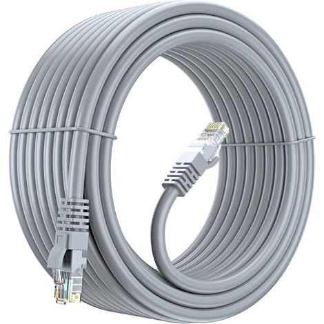Link-e : Cable Reseau Ethernet Haut Débit RJ45 25m Cat.6 Gris Compatible Connexion Internet, Box, Routeur, TV, Ordinateur, PC... (1/4)