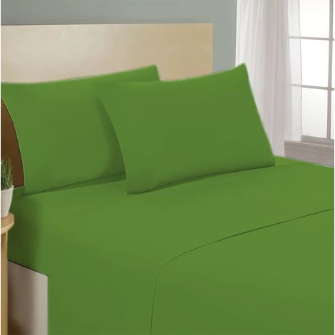 Lenzuolo letto sotto con angoli 100% puro cotone Made in Italy tinta unita Prateria - 1 Piazza e mezza francese