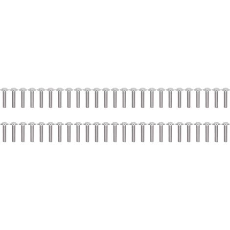 Lot de 50 vis à tête bombée collet M8x35mm en acier inoxydable A2-70 (1/5)