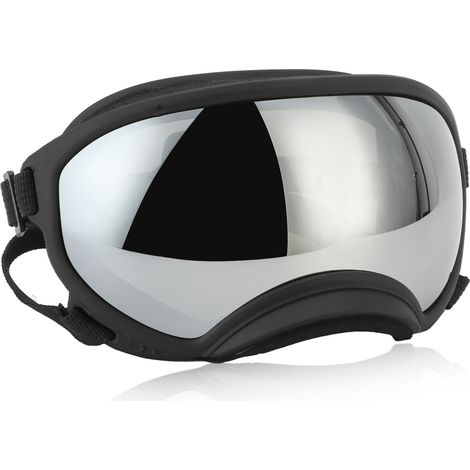 Lunettes pour chien anti-UV, résistantes aux chocs, élastiques et réglables, pour chiens de grandes races, lunettes de soleil argentées (1/5)