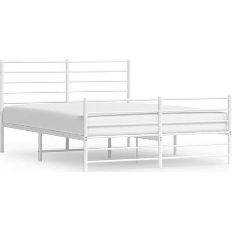 Maison Exclusive - Giroletto con Testiera e Pediera Metallo Bianco 120x200 cm (1/5)