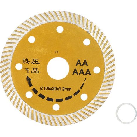 Disque de scie circulaire diamanté 105 x 20 x 1,2 mm pour pierre, marbre, céramique et béton. (1/5)