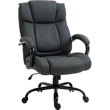 Chaise de bureau, chaise ergonomique de bureau, chaise pivotante avec accoudoir rembourré, capacité de charge jusqu’à 220 kg, gris (1/5)