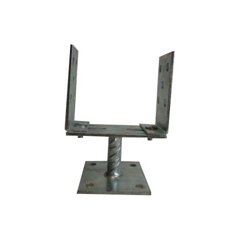 Embase de poteau réglable carrée 0-165 mm, galvanisée jaune - LBS KW (1/2)