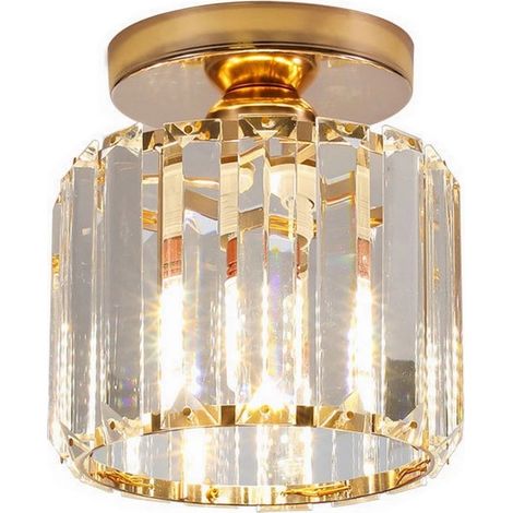 Lampadario moderno in cristallo per cucina, camera da letto e soggiorno, color oro (1/5)
