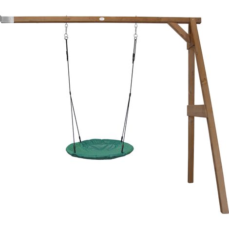 Axi Portique Mural En Bois Fsc Marron Avec Balançoire Nid D’Oiseau Enfant 100 Cm Summer Balançoire Ronde Pour Le Jardin (1/5)