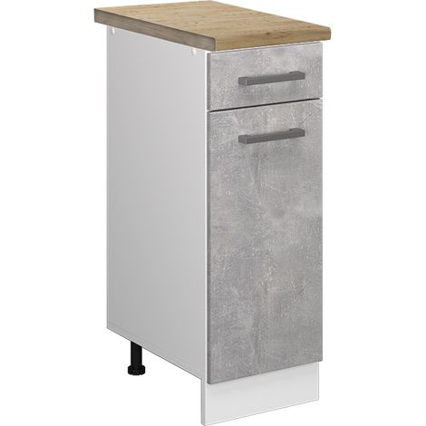 Meuble cuisine R-Line, Béton, 30 cm , PT Chêne, Vicco