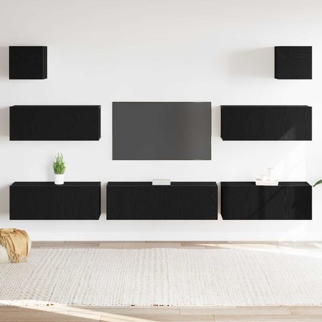 vidaXL Ensemble meuble TV 7 pcs Chêne noir 100 x 30 x 30 cm (1/5)