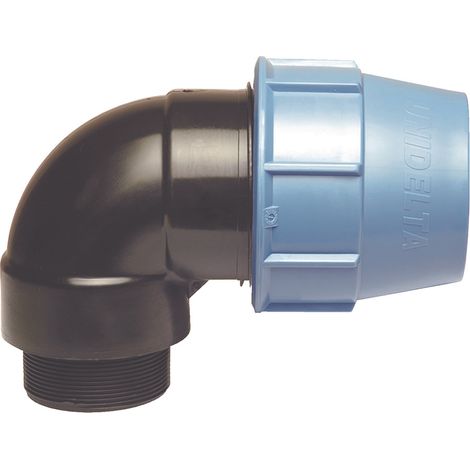 Raccord plastique coudé pour tube PE Ø40 mm - Mâle 1"1/4 (1/4)