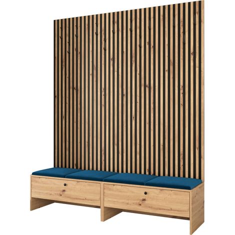 Conjunto para recibidor Donio V, Roble Artisan + Manila 26, 206x170x44cm, Aglomerado laminado, Tapiz, Colocada