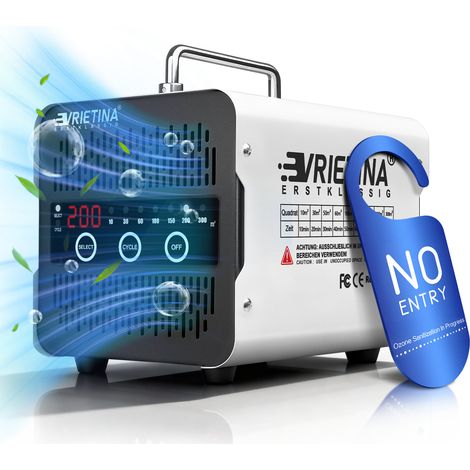 Purificateur d'air, Générateur d'ozone, 65000mg/H, 220V/35dB, avec Écran Tactile 120 Min Minuteur, 300㎡ capacité, Désinfection et stérilisation Élimine Odeurs, Pour Garage, Maison, Voiture, Blanc
