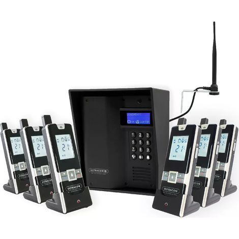 Interphone 600m autonome sans-fil - UltraCOM3 visière noire + 6 combinés + antenne : "contourner obstacle / pilier" (1/5)