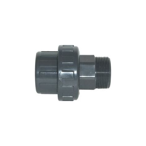 Raccord d'évacuation PVC union démontable – Côté à coller 50mm – Côté mâle 1' 1/2 – Flexible pour systèmes de plomberie – Piscineo