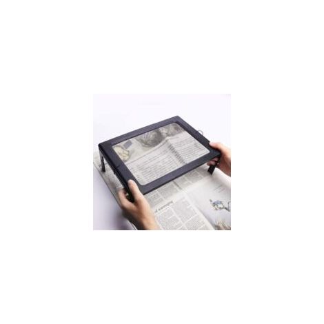 Esta lupa de lectura rectangular de página completa A4 cuenta con 12 LED y un aumento de 2,5x, lo que la hace ideal para leer libros, examinar joyas y para personas mayores. - Crezuo