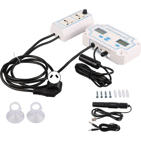 Contrôleur de Qualité d'Eau Wifi PH W2825 3 en 1 : Détecteur Numérique de Salinité et PH avec Surveillance par Application pour Aquaculture, Prise AU 230V (1/5)