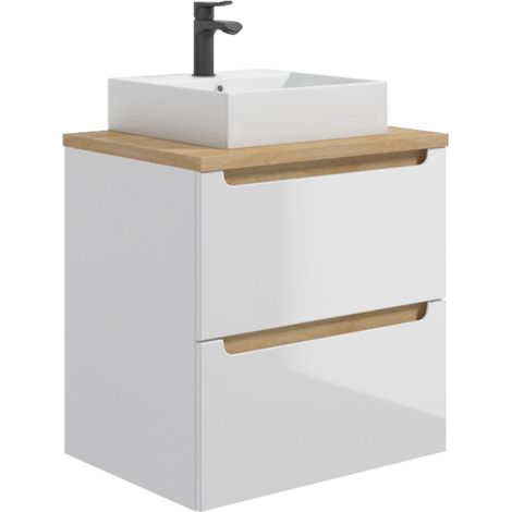 Waschtisch 60cm Livia mit 2 Schubladen, Weiß (1/5)