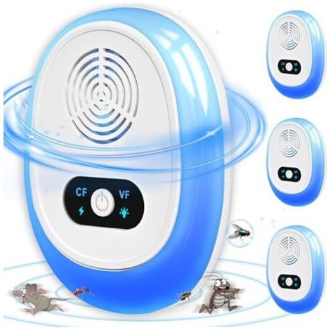 Répulsif à ultrasons anti-nuisibles le plus, lot de 6, dispositif anti-souris enfichable, Efficace contre les souris, rats, araignées, moustiques, mouches, lutte sûre et efficace contre les rongeurs e (1/5)