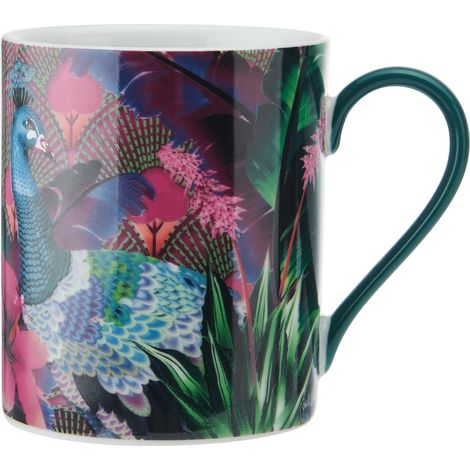 Mikasa x Sarah Arnett Mug de Porzellan, bedruckte Tee- und Kaffeetasse, einzigartige Geschenk-Tasse, Monkey Print, 350ml - Spülmaschinenfest.