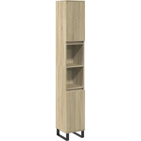 Maison Exclusive - Armadietto da Bagno Rovere Sonoma 30x30x190cm Legno Multistrato