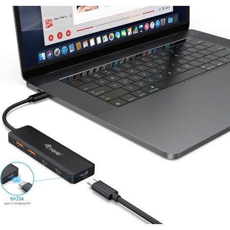 HUB USB-C EQUIP LIFE 128966 USB 3.2 10GPS 2xUSB-C 2x USB-A COMPATIBLE THUNDERBOLT 3/4