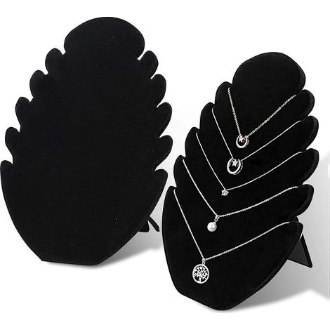 [LCS]2 pezzi Espositore per collane, porta gioielli in velluto nero, organizer per collane, espositore per orecchini, appendiabiti per collane (1/5)