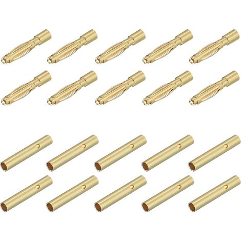 10 Paires Banane Fiches Connecteur 2mm Mâle Femelle Banane Prises pour Haut-Parleur Fil RC Batterie ESC Moteur (1/5)