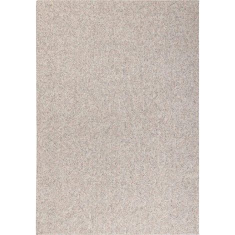 Tapis salon 120 x 170 cm, motif faux uni, beige, gris, design épuré et confortable, structure denses pour un toucher doux, facile à entretenir