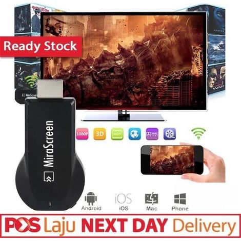 Miracast-Dongle HDMI 1080p TV-Stick-Adapter – MiraScreen – 2,4-GHz-WLAN-Display – Schwarz – DLNA (1/4)