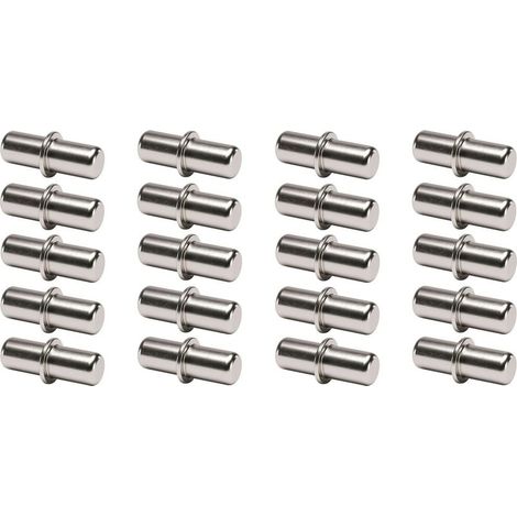 Packung mit 20 Stahlzapfenverbindern (5 mm) – Befestigung von Regalen und Möbeln – Starke und dauerhafte Verbindung (1/2)