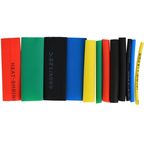Gaine thermorétractable 560 pièces, tube isolant rétractable pour câbles et fils, manchon de protection électrique, assortiment de tailles, gaine isolante multicouleur. (1/5)