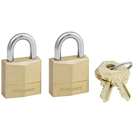 MASTER LOCK - 2 LUCCHETTI IN OTTONE MASSICCIO - ARCO ACCIAIO 20x11x3MM