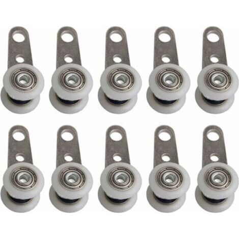 Set of 10 Casters for Bay Windows or Sliding Doors - Metal and Plastic - 4.5 x 1.9 cm, (1/5)