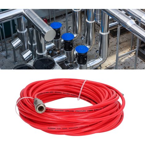Collier de serrage pour tuyau pneumatique PU de type PU85 Φ58mm 20m avec raccord rapide NPT 1/4 pouce, tuyau haute pression, tuyau gainé de fil, tuyau d'air haute pression pour compresseur d'air, roug (1/5)