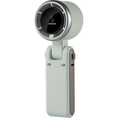 Ventilateur portable. Mini ventilateur électrique de bureau pliable à 180° pour usage extérieur — Modèle portable et pliable à haute vitesse (Vert)——Comprend des autocollants gratuits + un cordon (1/5)