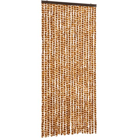 Moustiquaire,Rideau anti-moustique Ocre et blanc 90x220 cm Chenille CFW64502 (1/5)