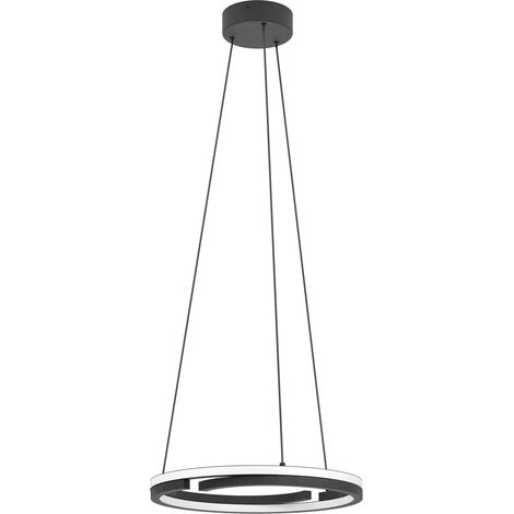 Lampadario Moderno Mezzomonte Alluminio Nero 2 Luci Led 40W 2220+2220Lm Ip20